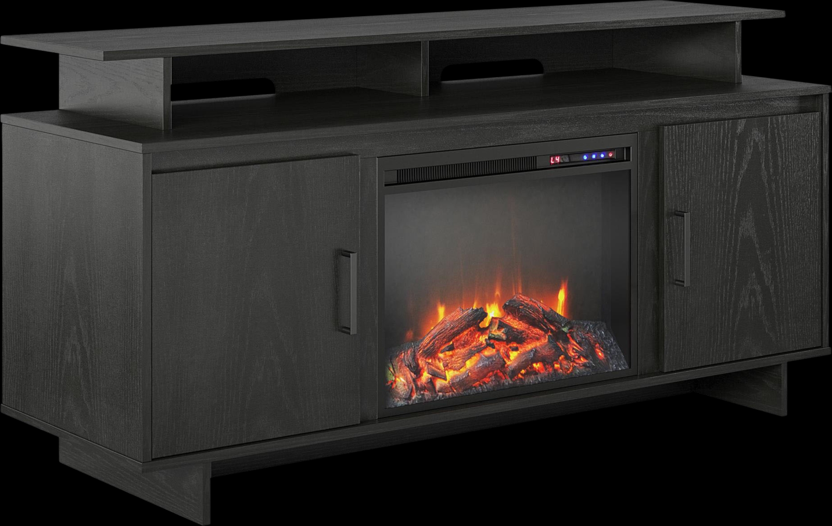 Brigitta Black 59 in. Console with Electric Fireplace - Thumbnail - Image 1