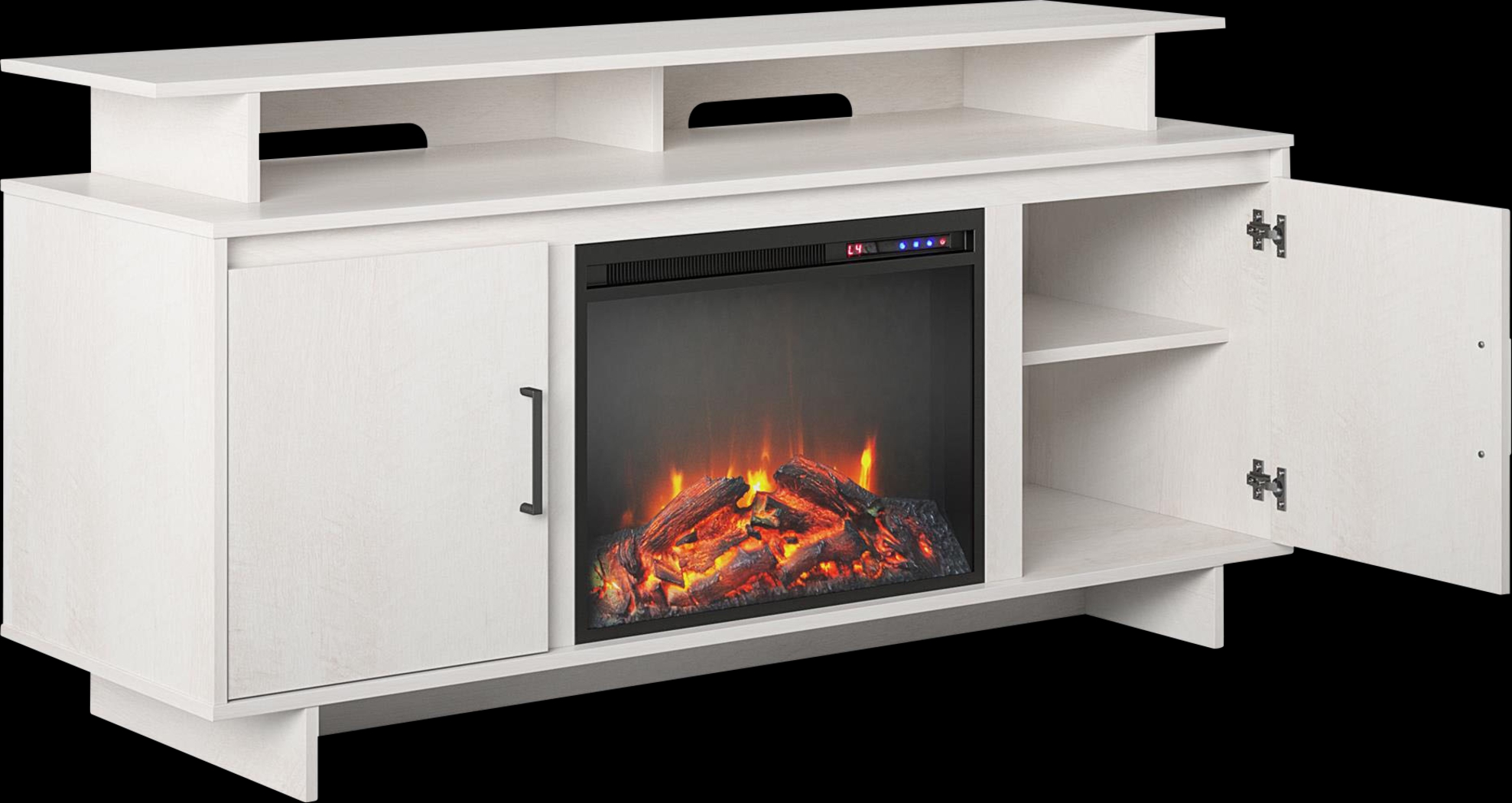 Brigitta Ivory 59 in. Console with Electric Fireplace - Thumbnail - Image 6
