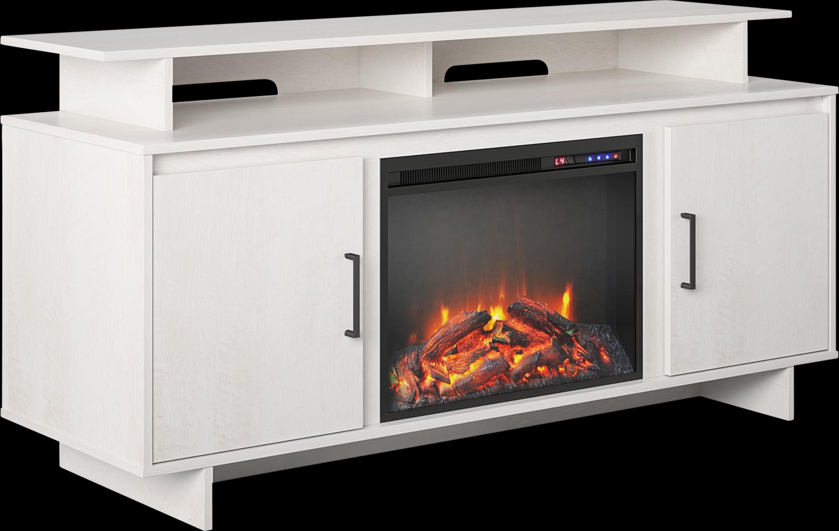 Brigitta Ivory 59 in. Console with Electric Fireplace - Thumbnail - Image 1