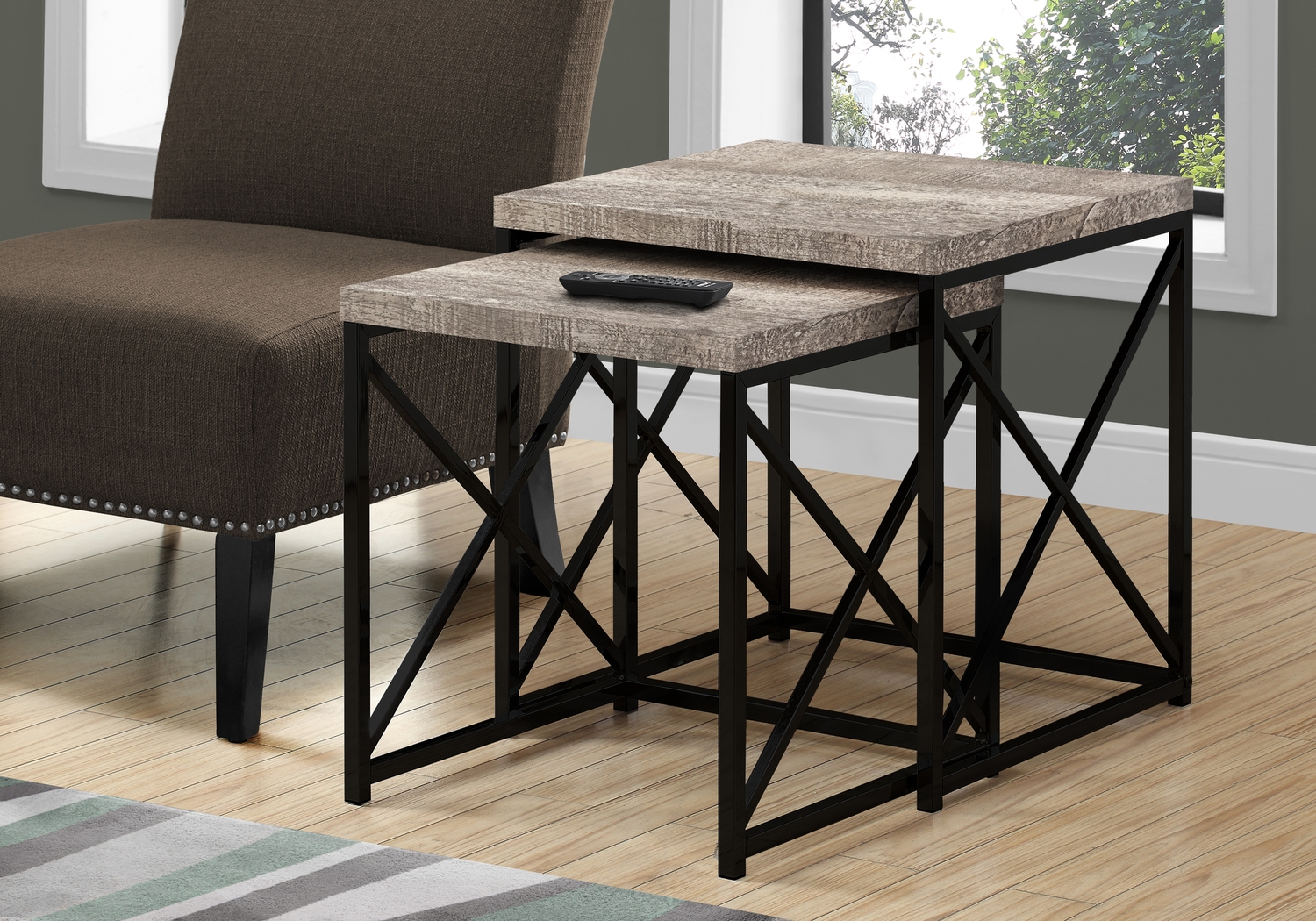 Brillock Dark Taupe Nesting Tables - Thumbnail - Image 2