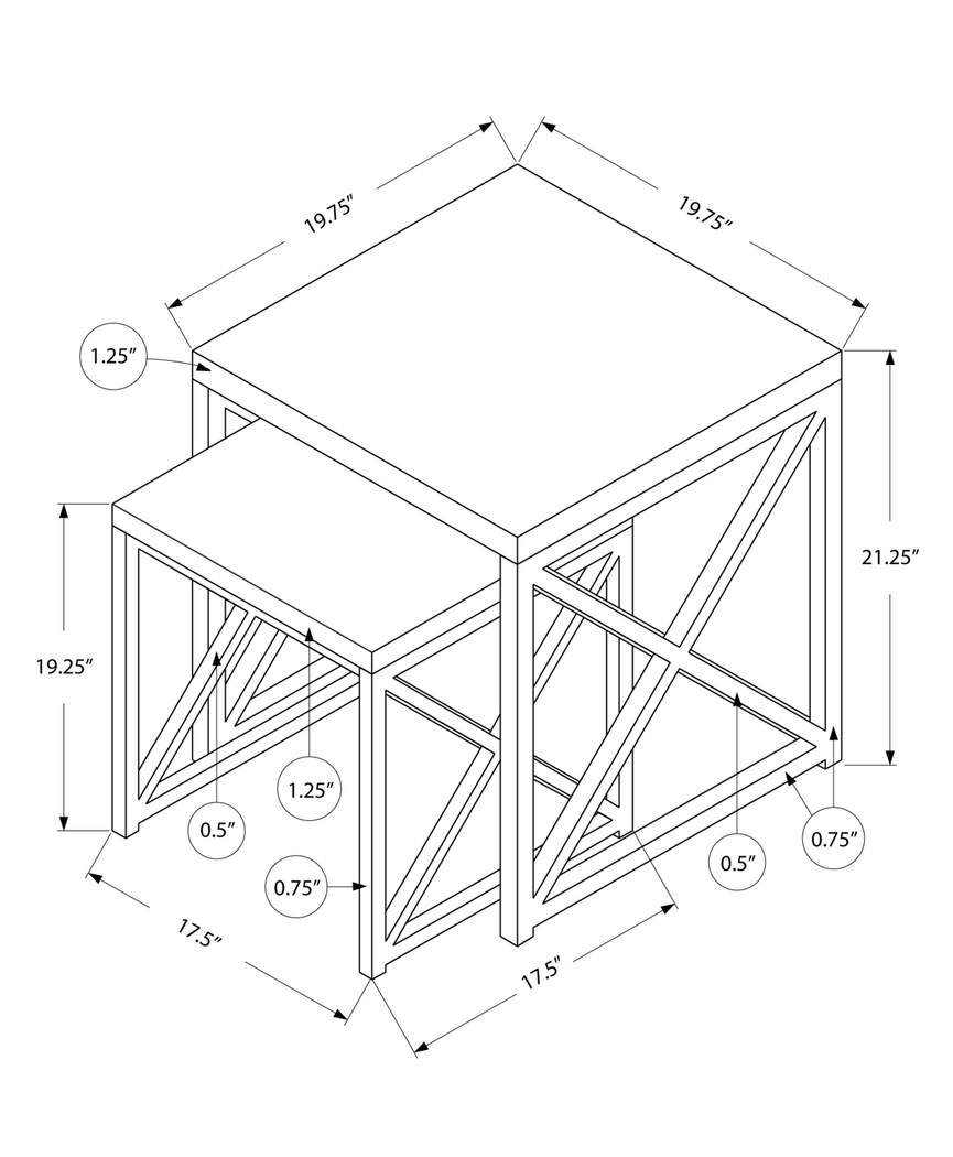Brillock Gray Nesting Tables - Thumbnail - Image 4