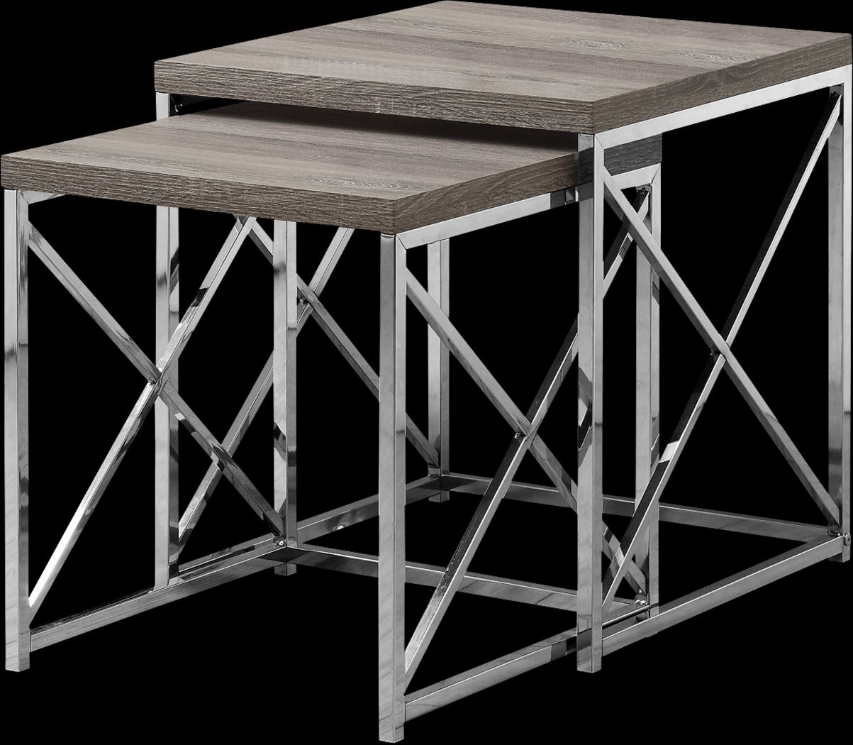 Brillock Taupe Chrome Nesting Tables - Thumbnail - Image 1