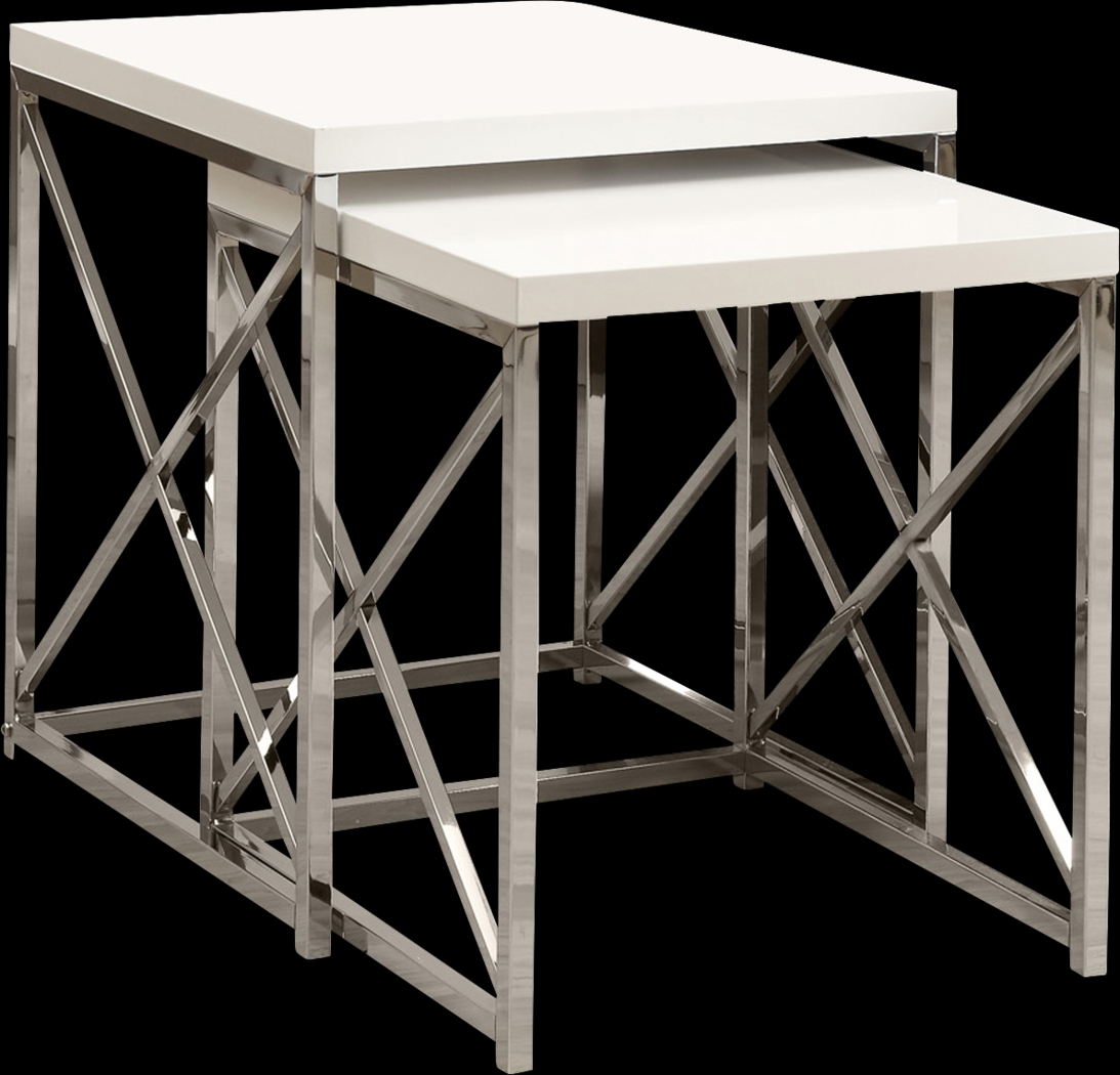 Brillock White Chrome Nesting Tables - Thumbnail - Image 1