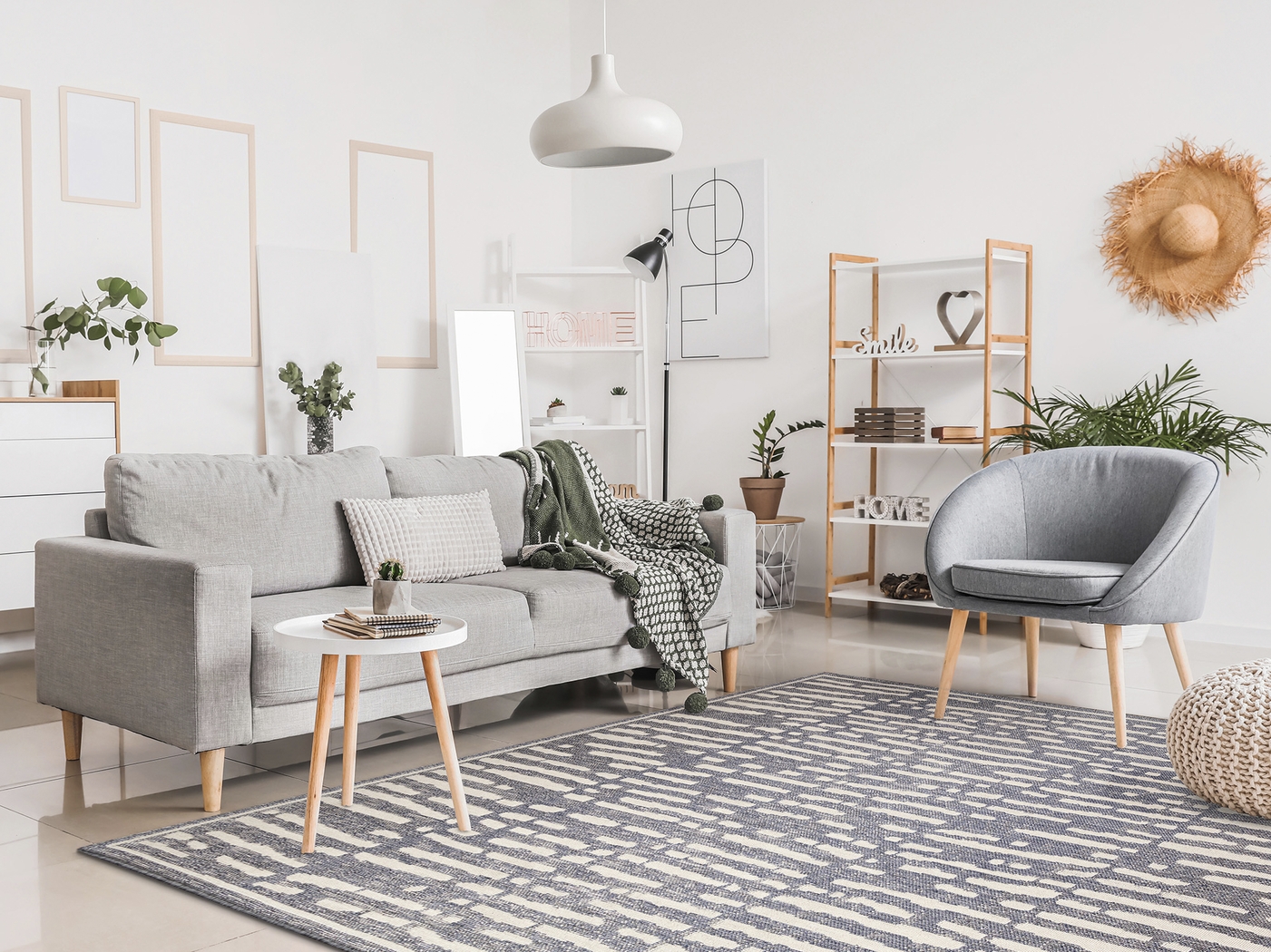 Brimley Blue 5'3 x 7'3 Indoor/Outdoor Rug - Thumbnail - Image 2