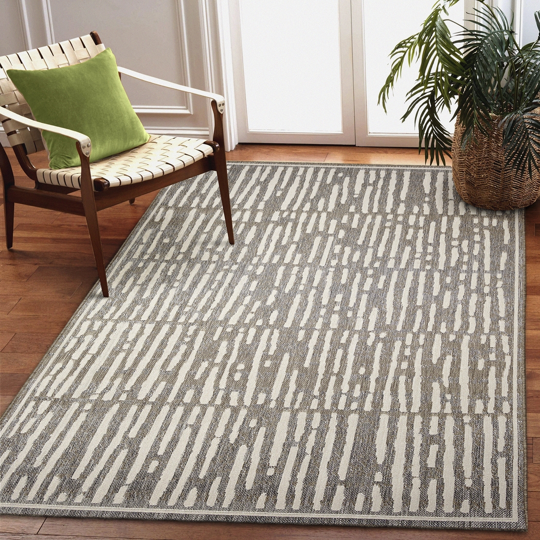 Brimley Gray 5'3 x 7'3 Indoor/Outdoor Rug - Thumbnail - Image 3