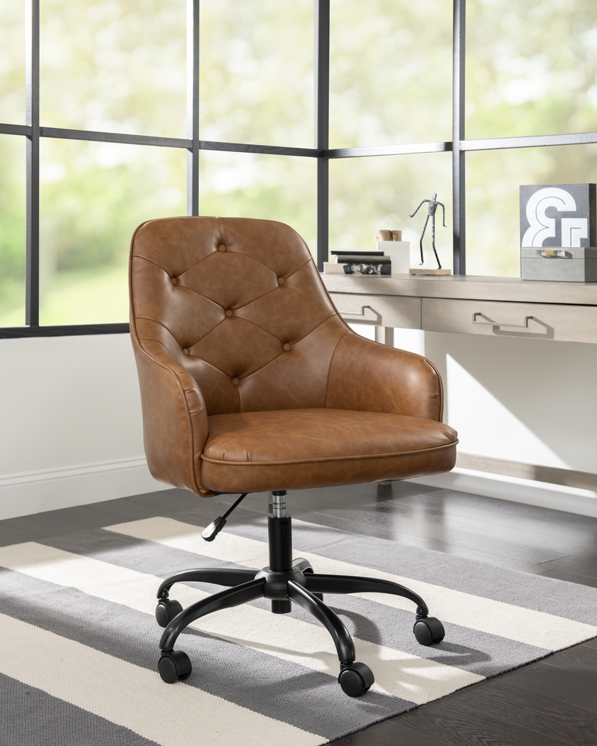 Brinamwood Cognac Office Chair - Thumbnail - Image 2