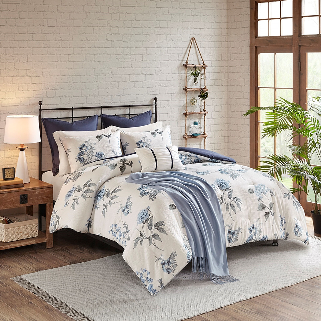 Brindan Blue 7 pc Full/ Queen Comforter Set - Thumbnail - Image 3