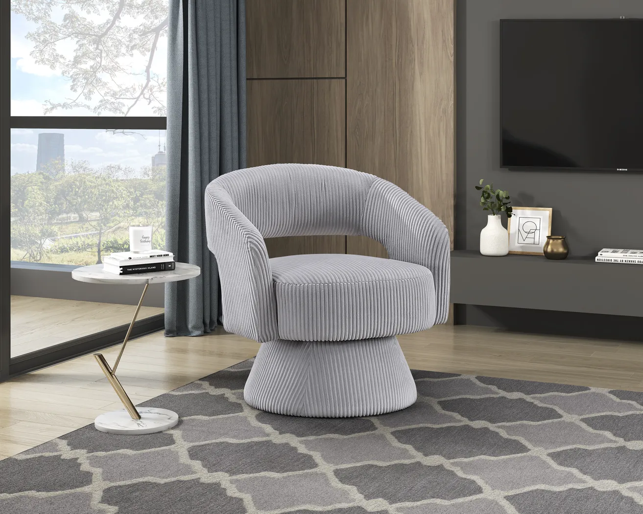 Brindon Gray Accent Chair - Thumbnail - Image 2