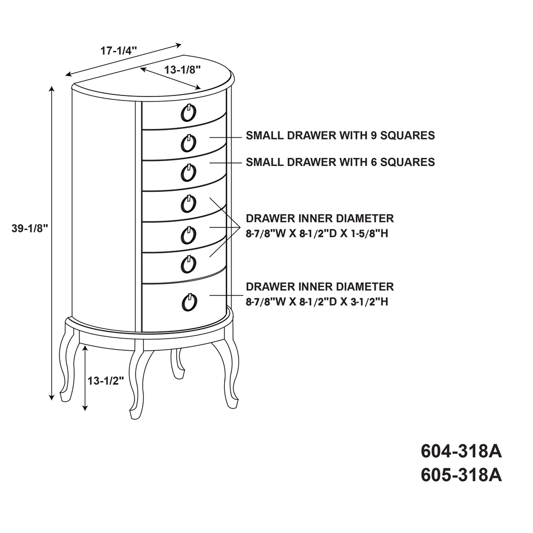Brinegar Cherry Jewelry Armoire - Thumbnail - Image 16