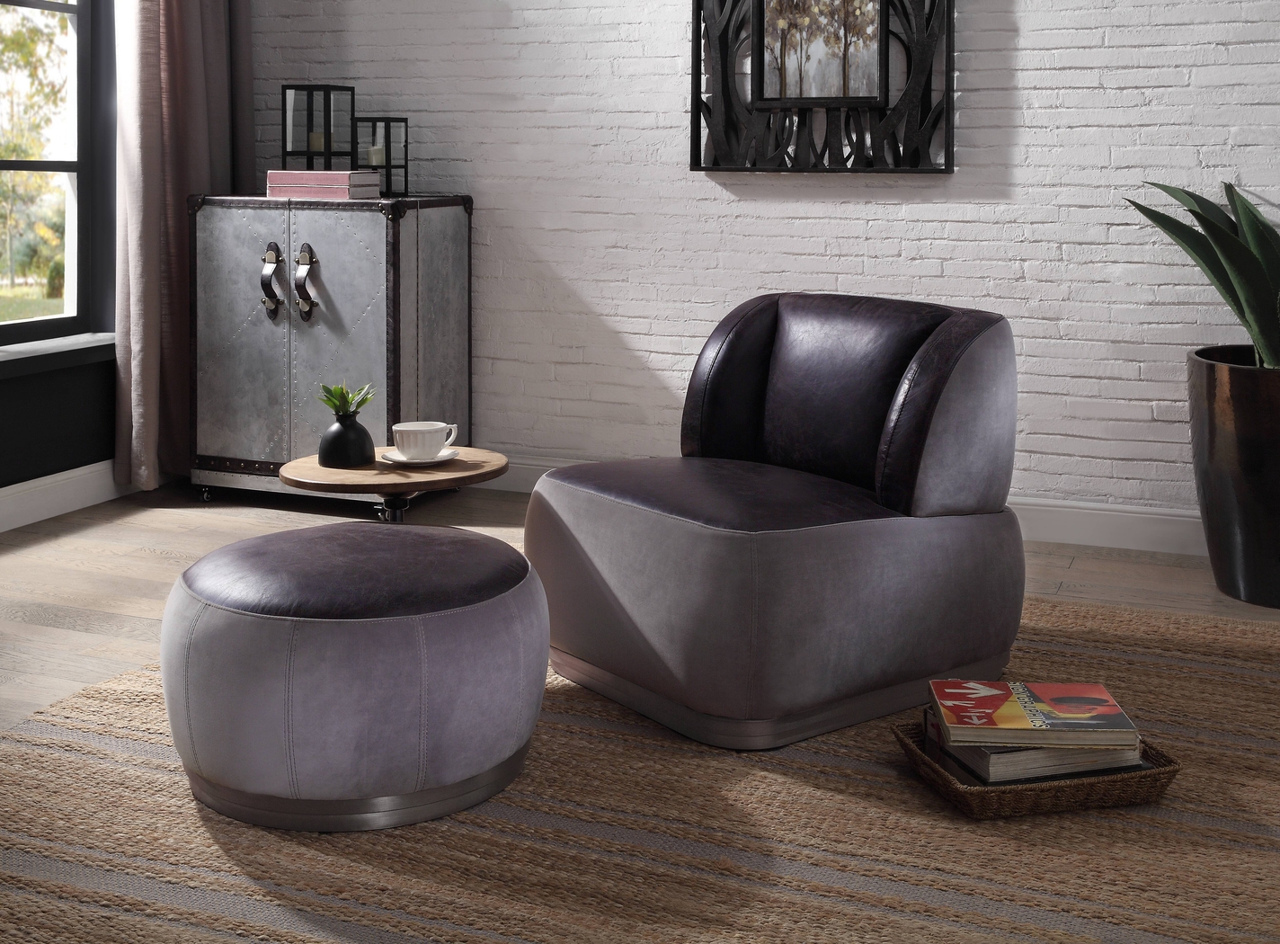 Brinkally Gray Cocktail Ottoman - Thumbnail - Image 5