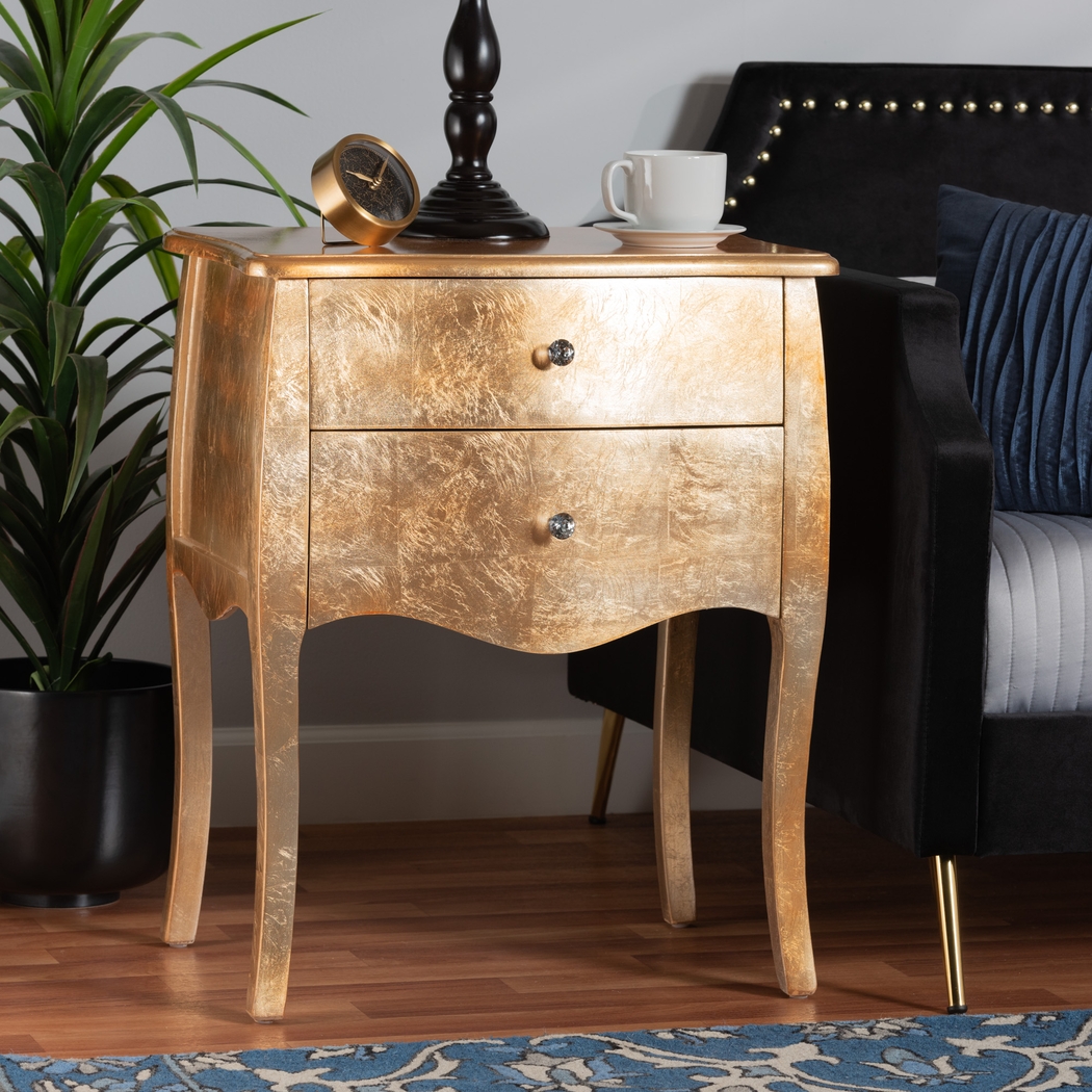 Brinkhoff II Gold Nightstand - Thumbnail - Image 2