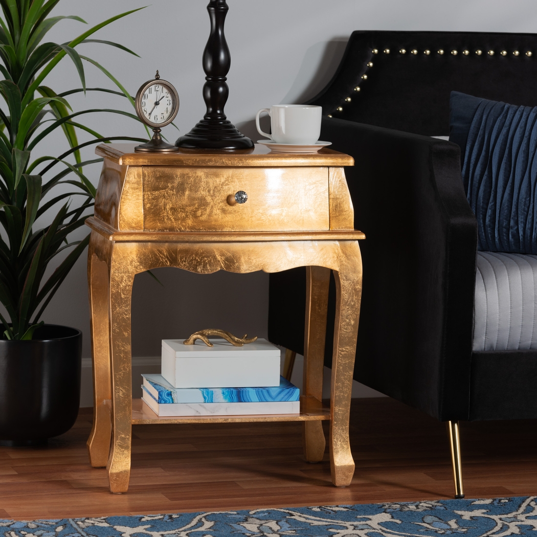 Brinkhoff III Gold Nightstand - Thumbnail - Image 2
