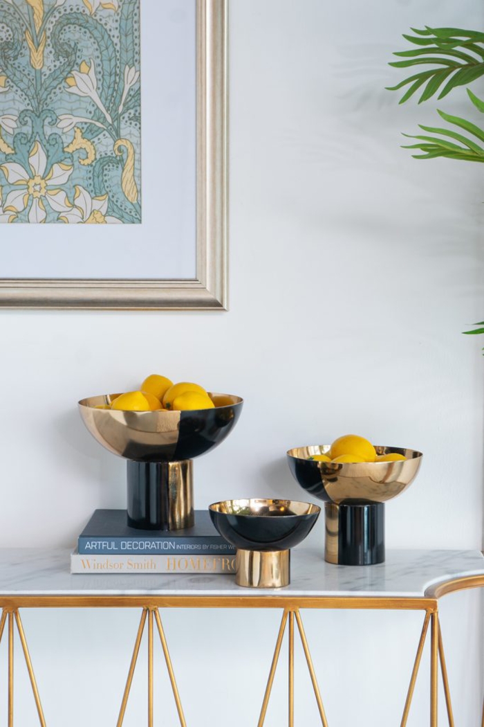 Brirose Bank Gold/Black Decorative Bowl, Set of 3 - Thumbnail - Image 2