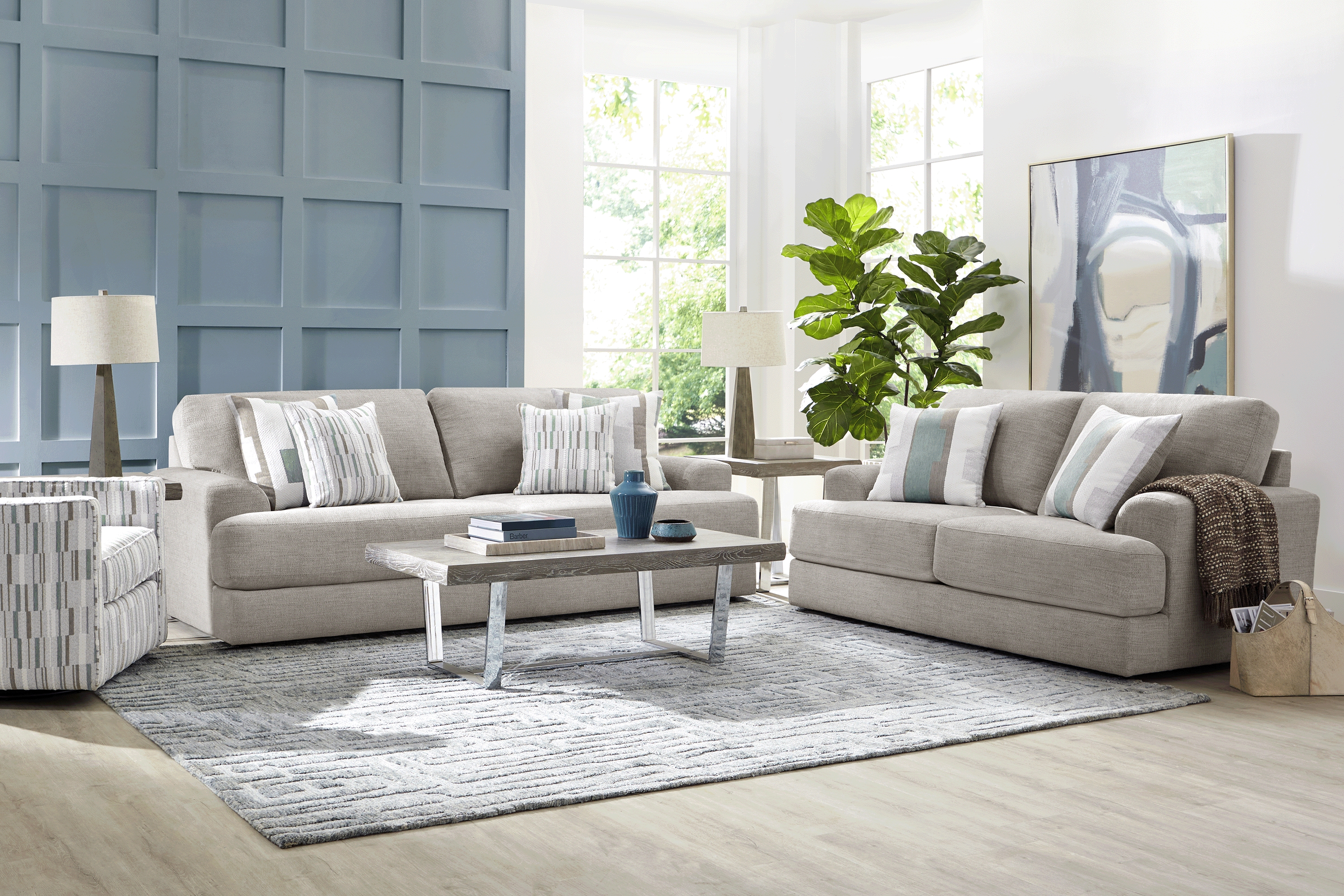 Brisbane Beige 7 Pc Living Room - Thumbnail - Image 1