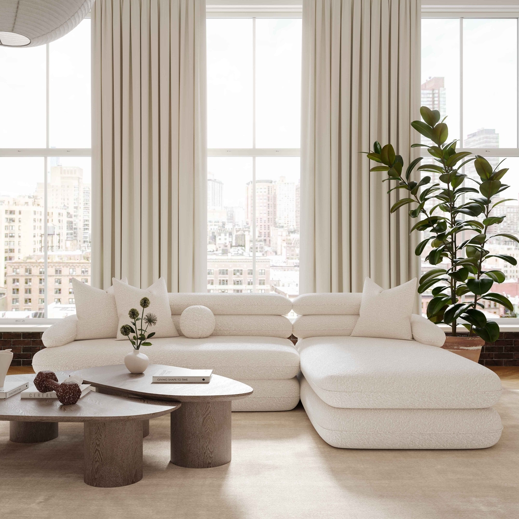 Briscoey Cream 2 Pc Right Arm Chaise Sectional - Thumbnail - Image 2