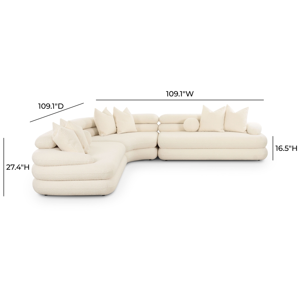Briscoey Cream 3 Pc Sectional - Thumbnail - Image 5