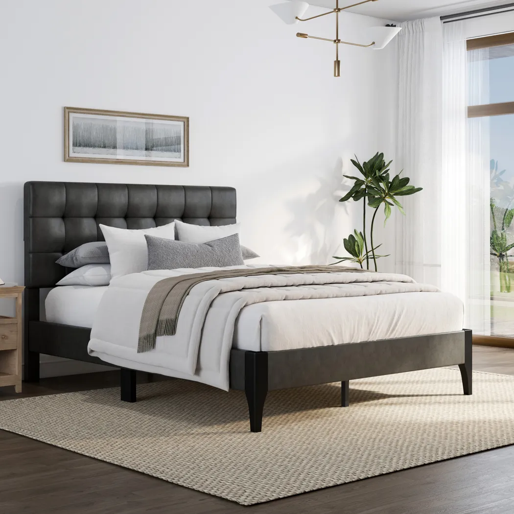 Brisea Gray Queen Bed - Thumbnail - Image 2