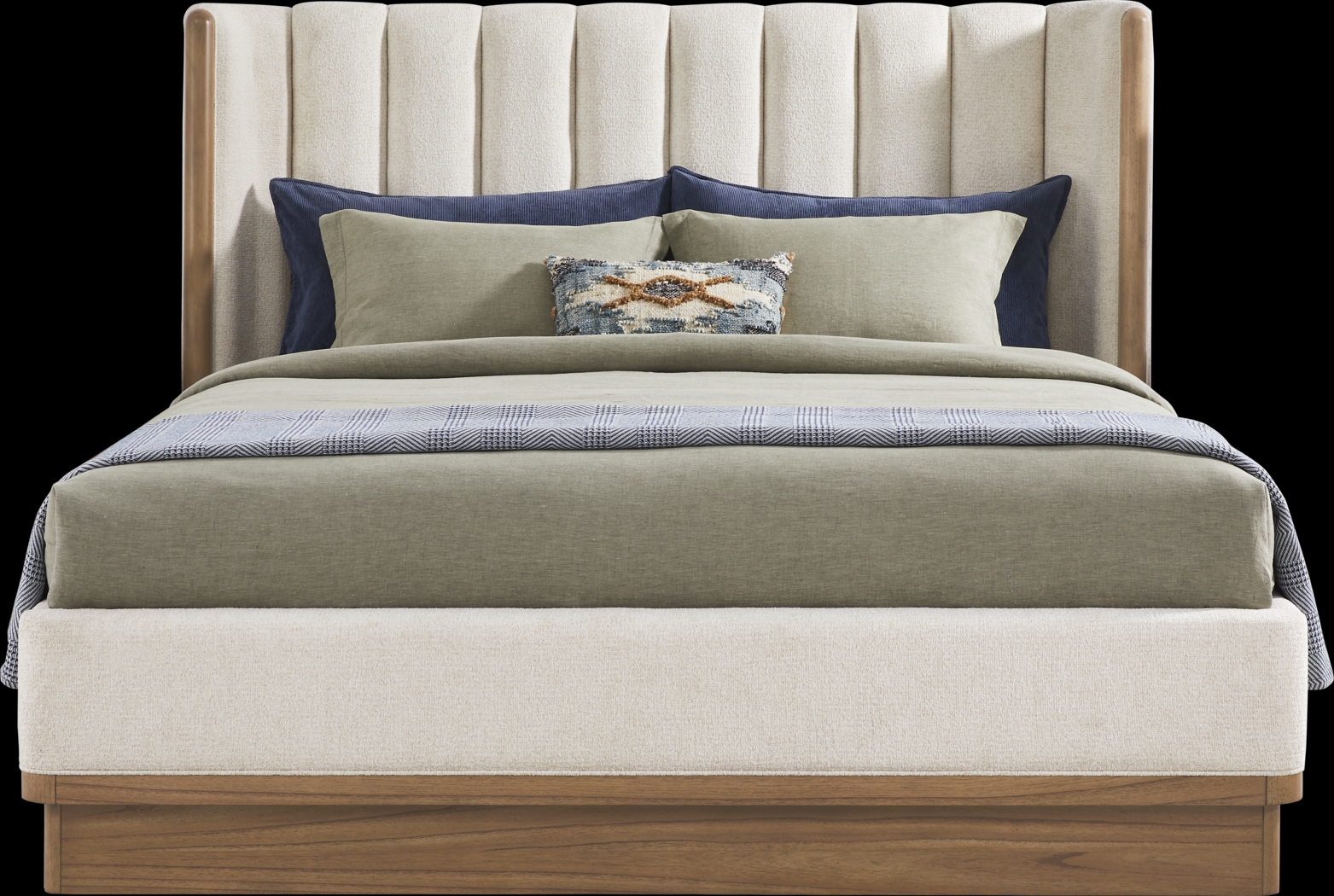 Bristol Bay Brown 3 Pc King Upholstered Bed - Thumbnail - Image 1