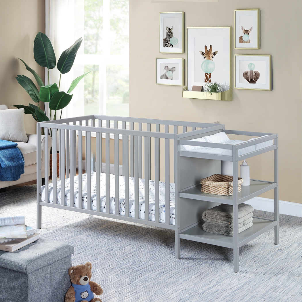 Kids Brittinger Gray Crib Combo - Thumbnail - Image 4