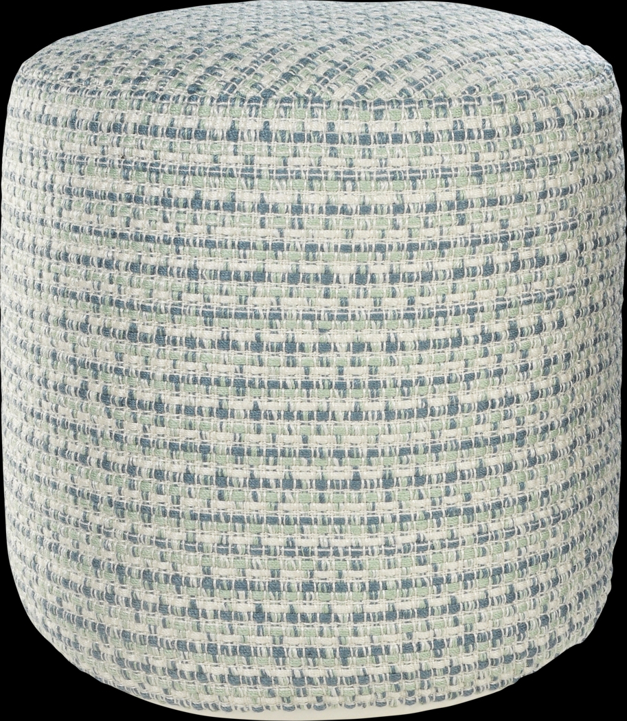 Briville Blue/Green Indoor/Outdoor Pouf - Thumbnail - Image 3