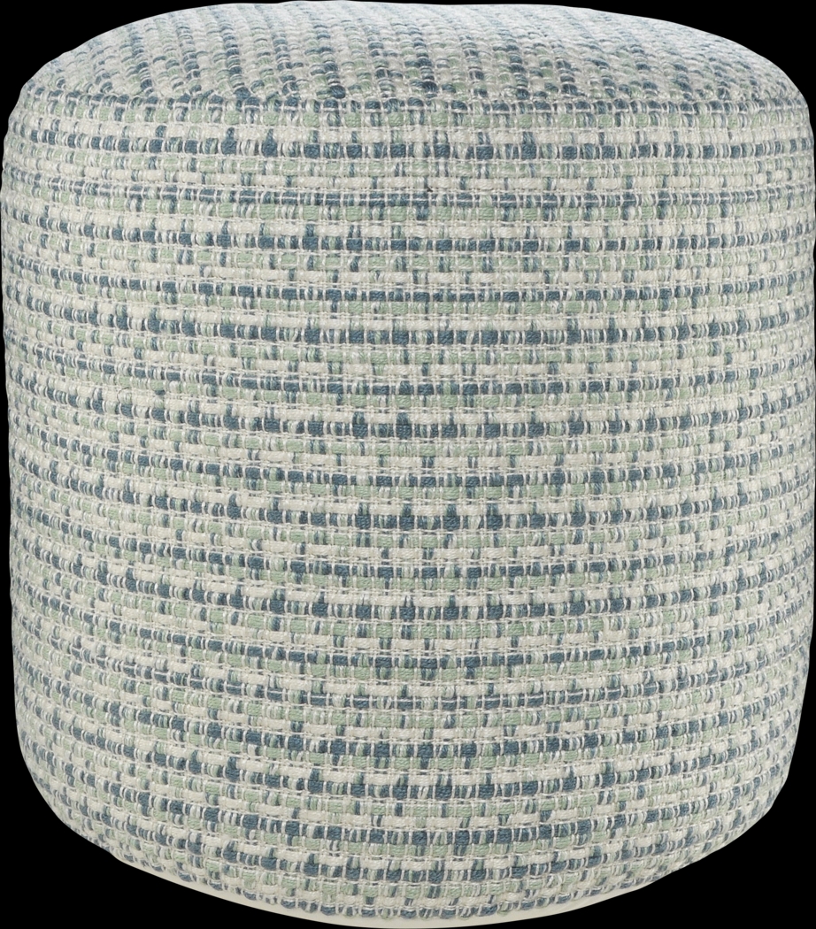 Briville Blue/Green Indoor/Outdoor Pouf - Thumbnail - Image 1