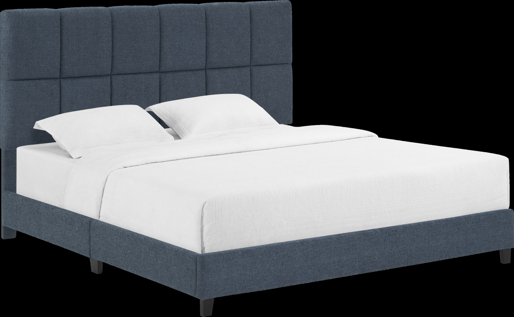 Briya Blue King Upholstered Bed - Thumbnail - Image 1