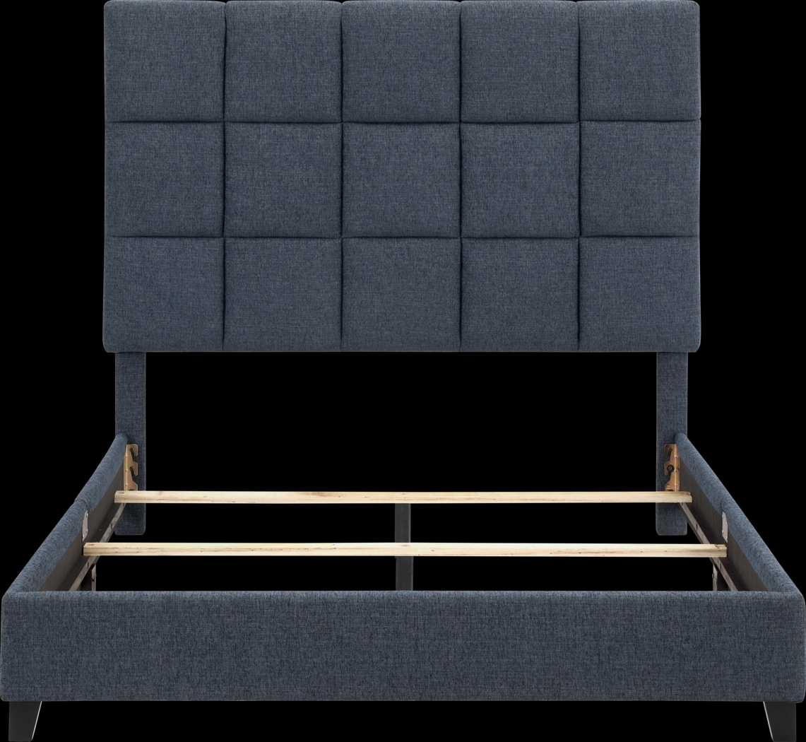 Briya Blue Queen Upholstered Bed - Thumbnail - Image 5