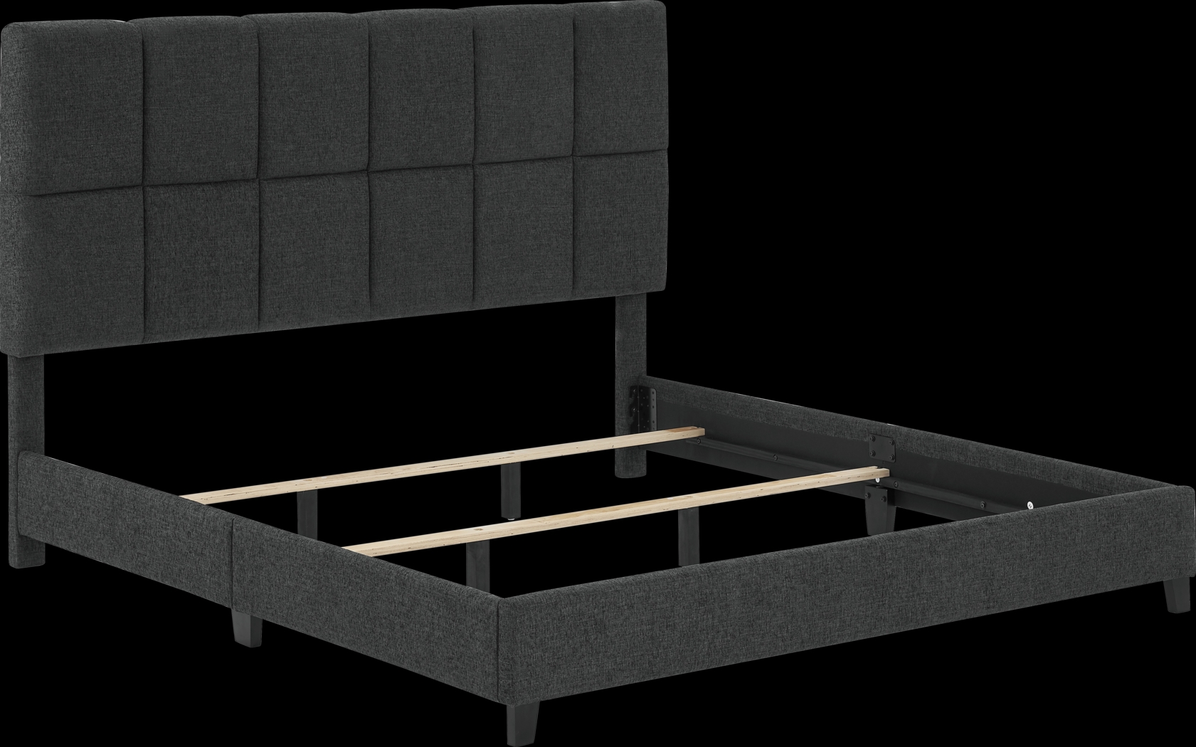 Briya Gray King Upholstered Bed - Thumbnail - Image 4