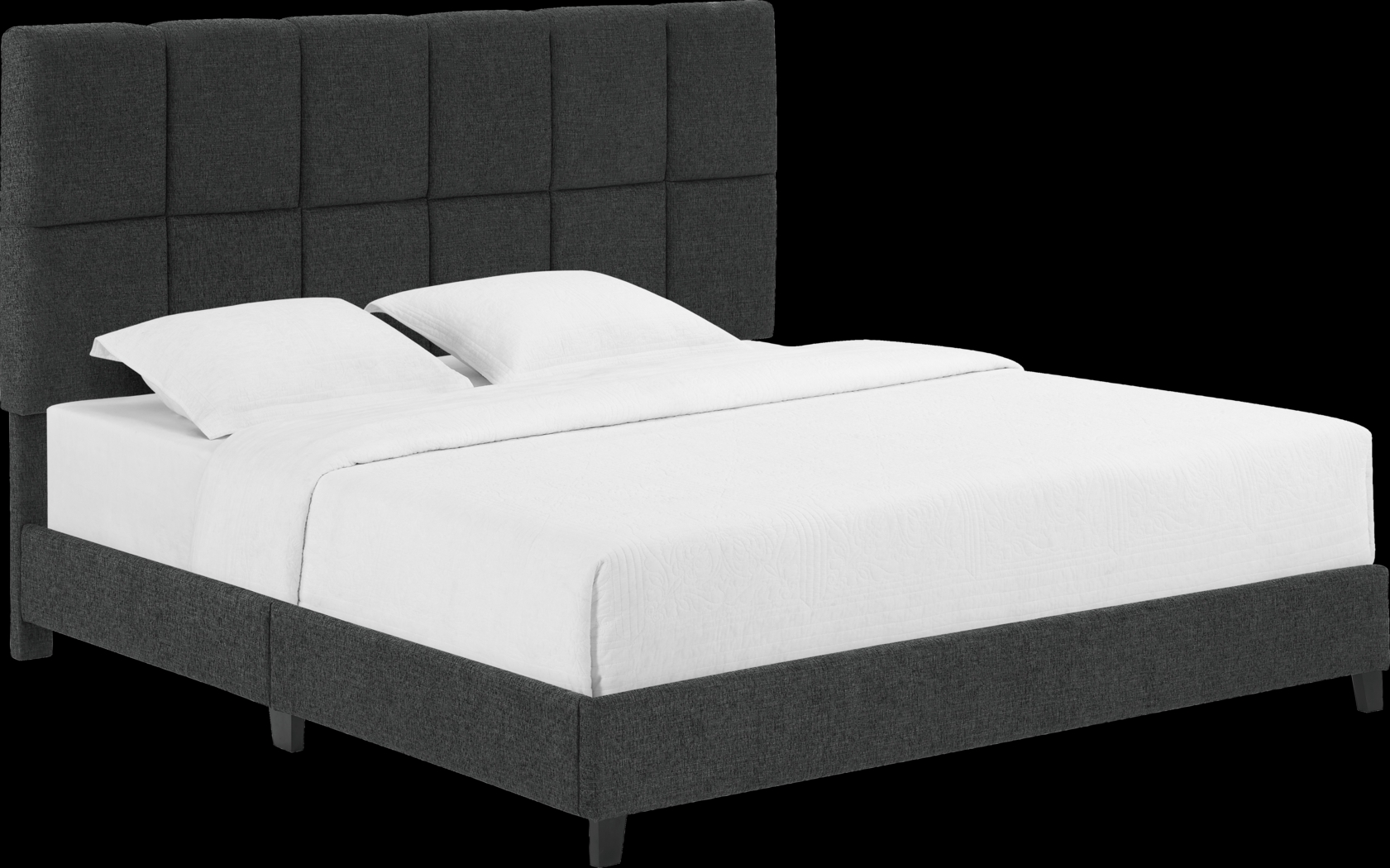 Briya Gray King Upholstered Bed - Thumbnail - Image 1