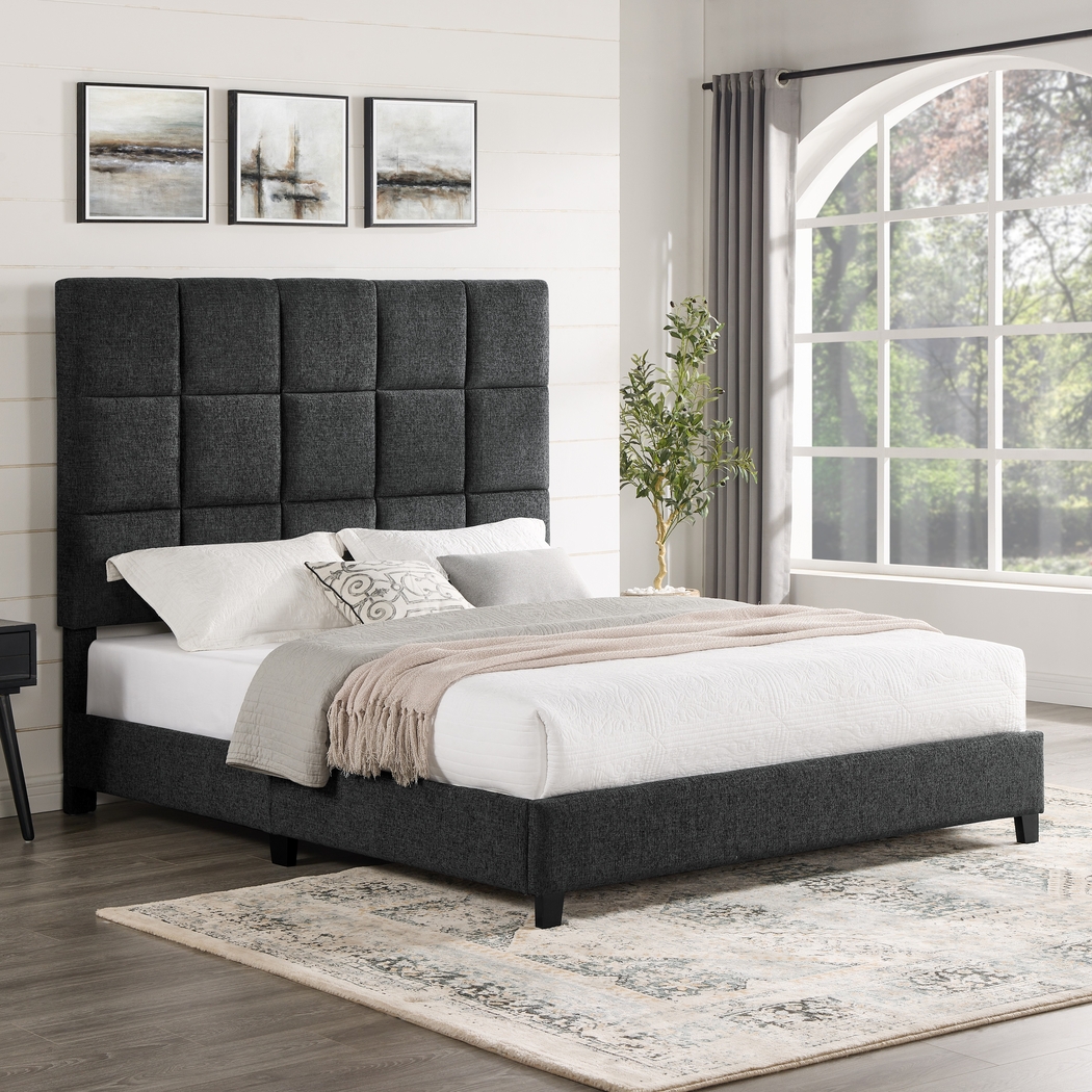 Briya Gray Queen Upholstered Bed - Thumbnail - Image 2