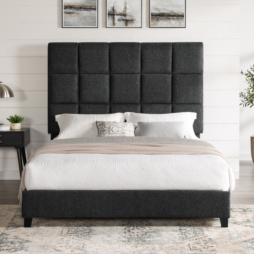 Briya Gray Queen Upholstered Bed - Thumbnail - Image 3