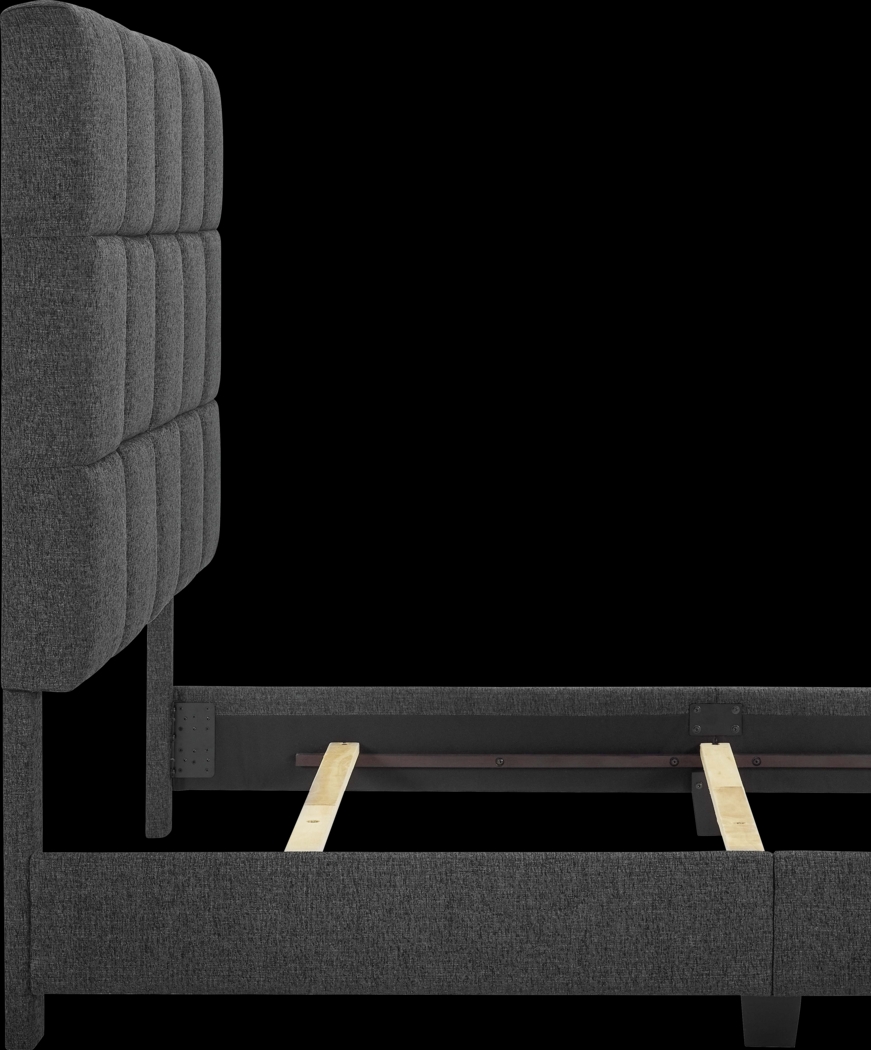 Briya Gray Queen Upholstered Bed - Thumbnail - Image 4