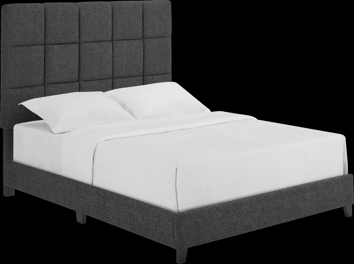 Briya Gray Queen Upholstered Bed - Thumbnail - Image 1