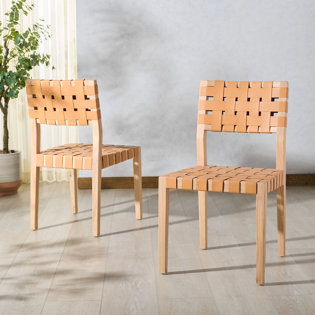 Broader Tan Side Chairs, Set of 2 - Thumbnail - Image 2