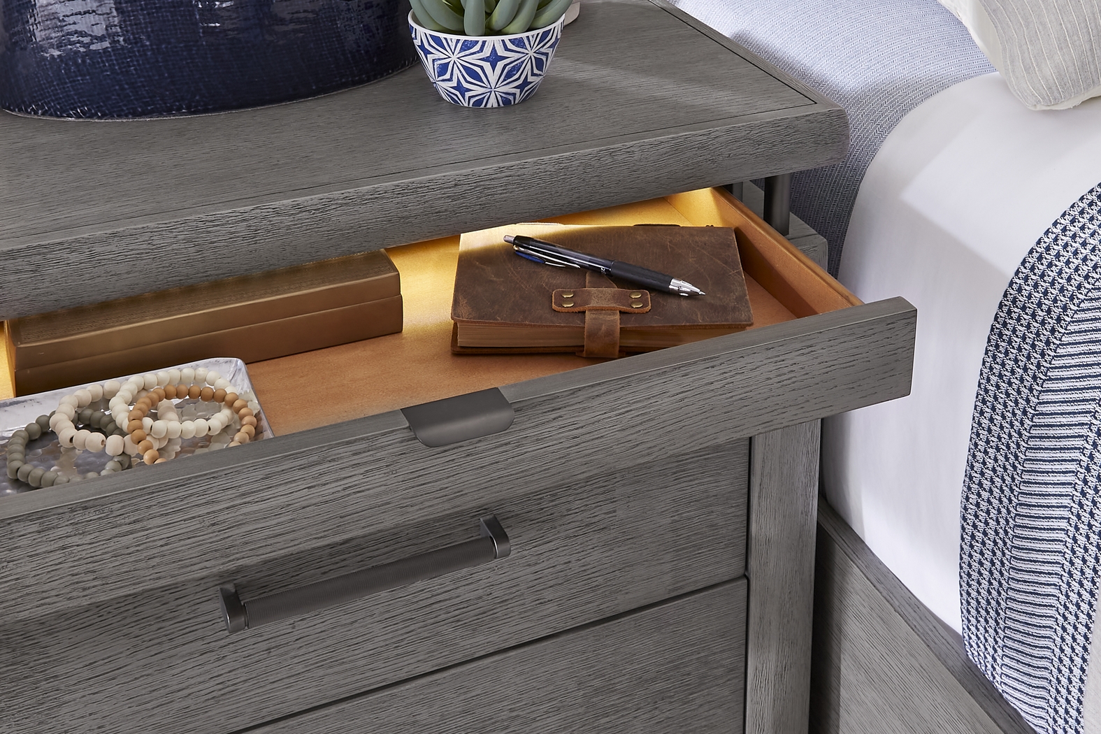 Broadmore Light Gray Nightstand - Thumbnail - Image 2