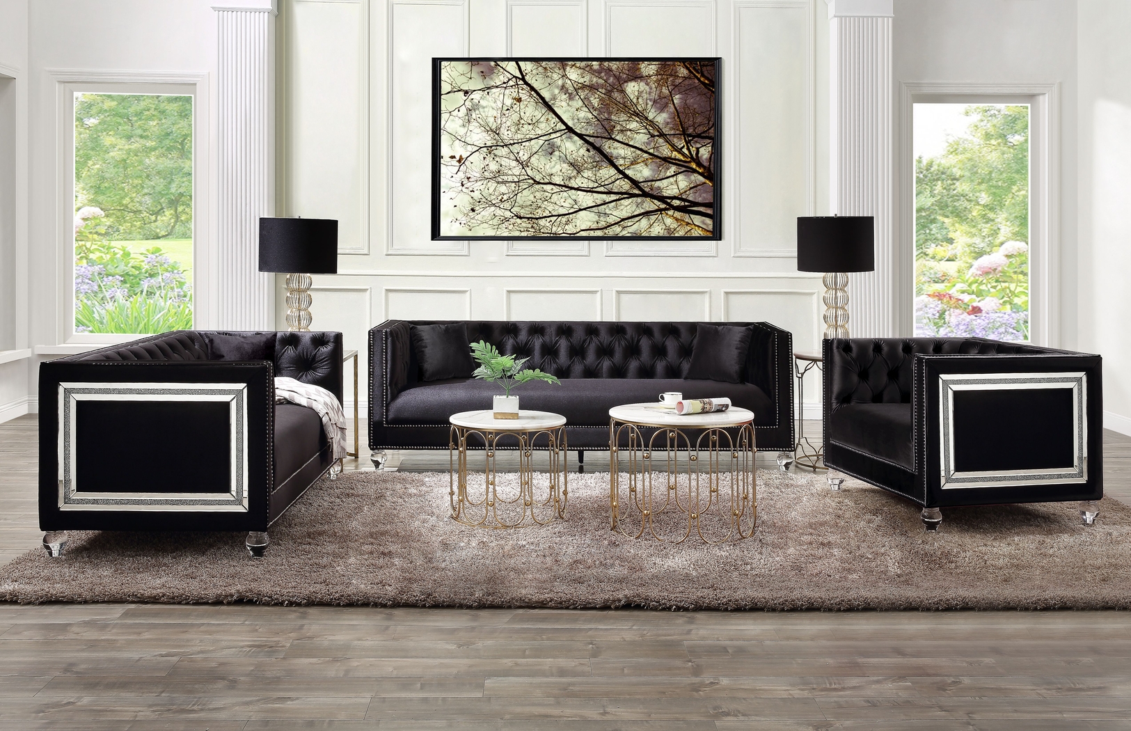 Brocadero Black Sofa - Thumbnail - Image 2