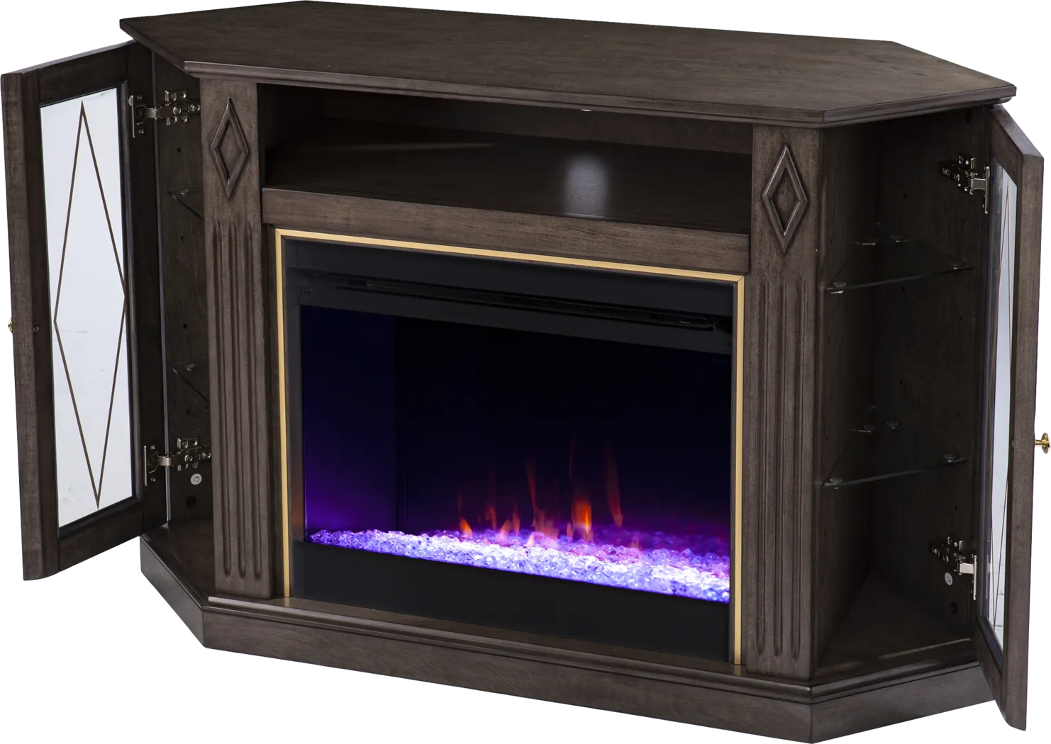 Brockdell I Brown 47 in. Console, With Color Changing Electric Fireplace - Image 5