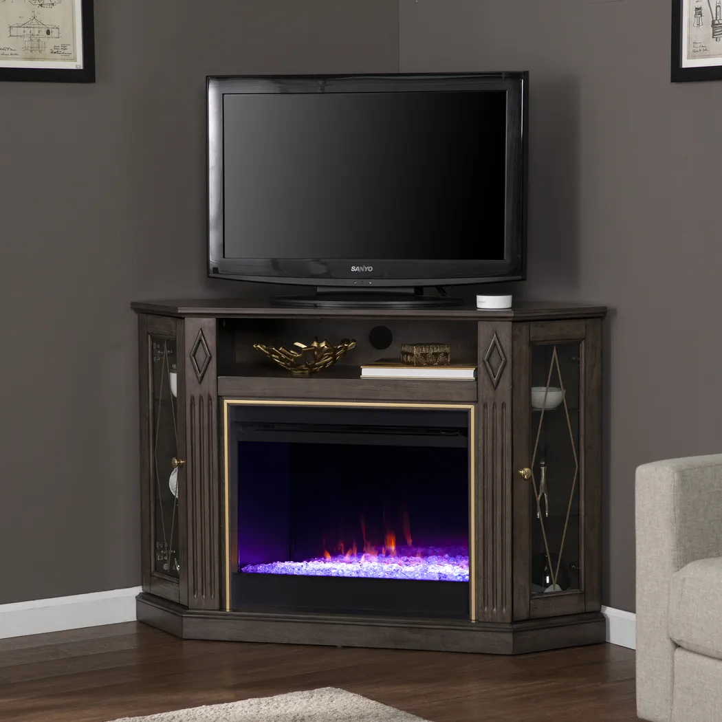 Brockdell I Brown 47 in. Console, With Color Changing Electric Fireplace - Image 7