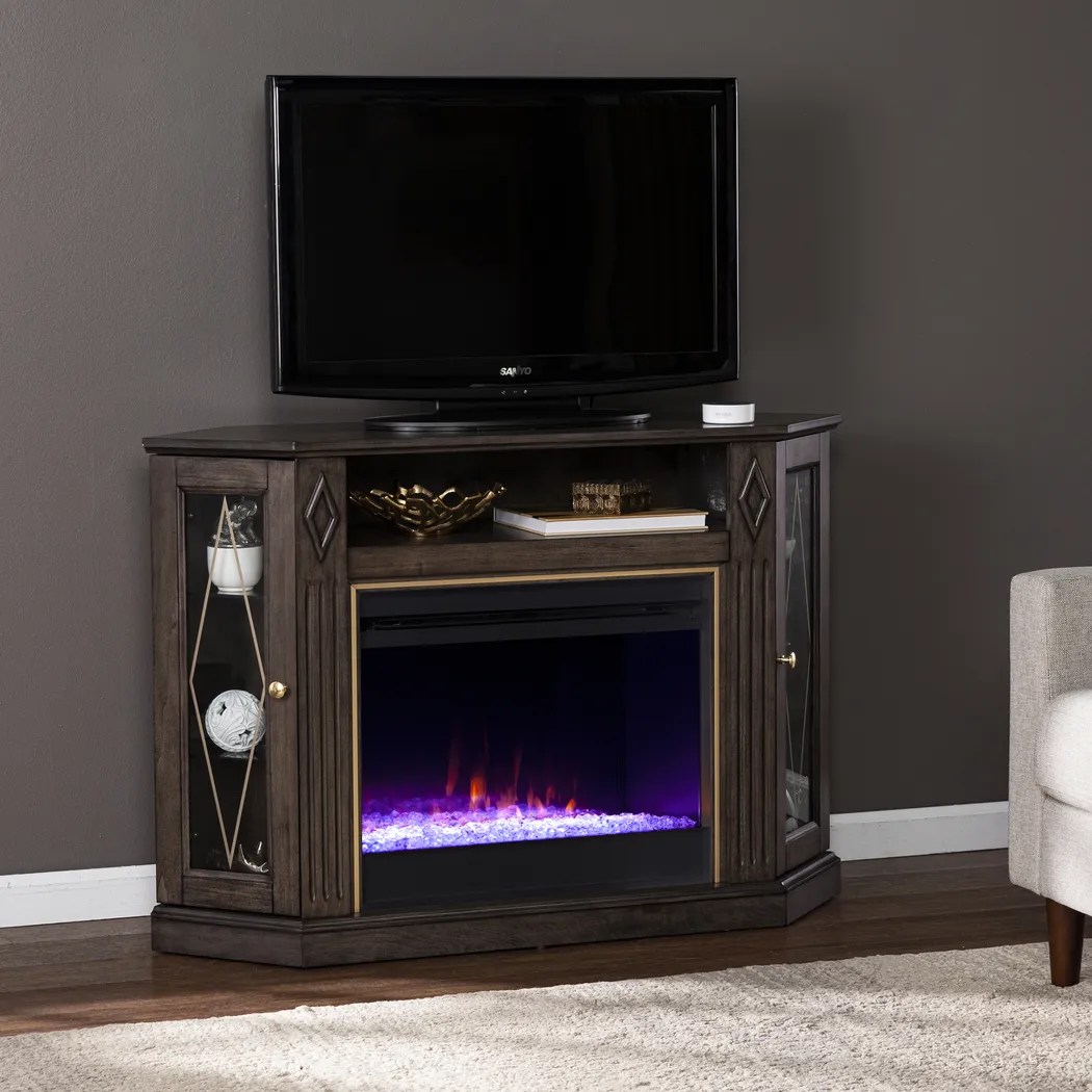 Brockdell I Brown 47 in. Console, With Color Changing Electric Fireplace - Image 8
