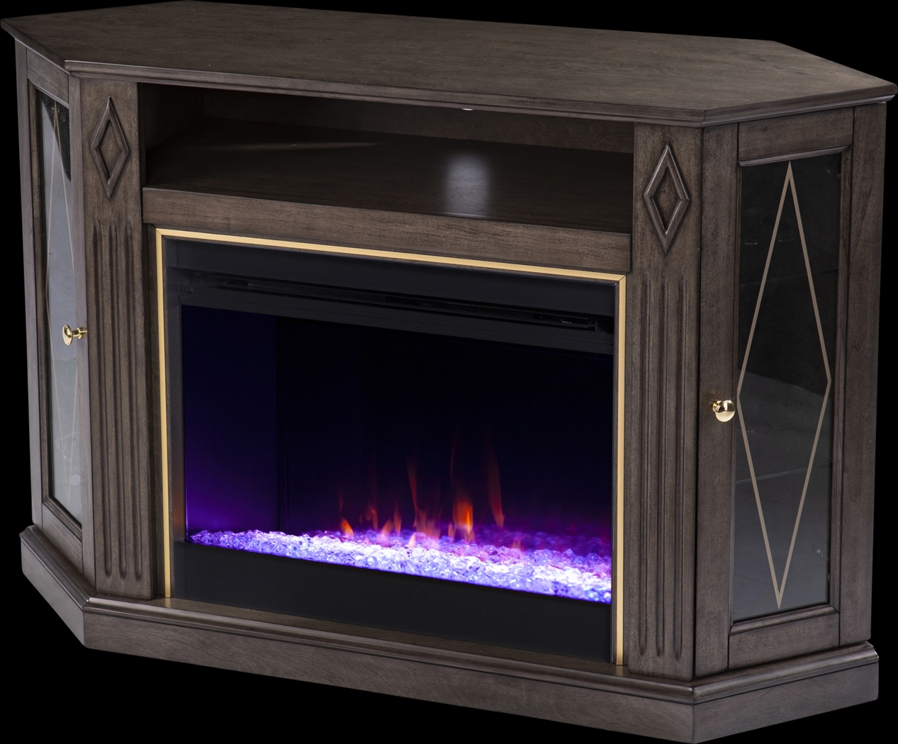 Brockdell I Brown 47 in. Console, With Color Changing Electric Fireplace - Thumbnail - Image 1