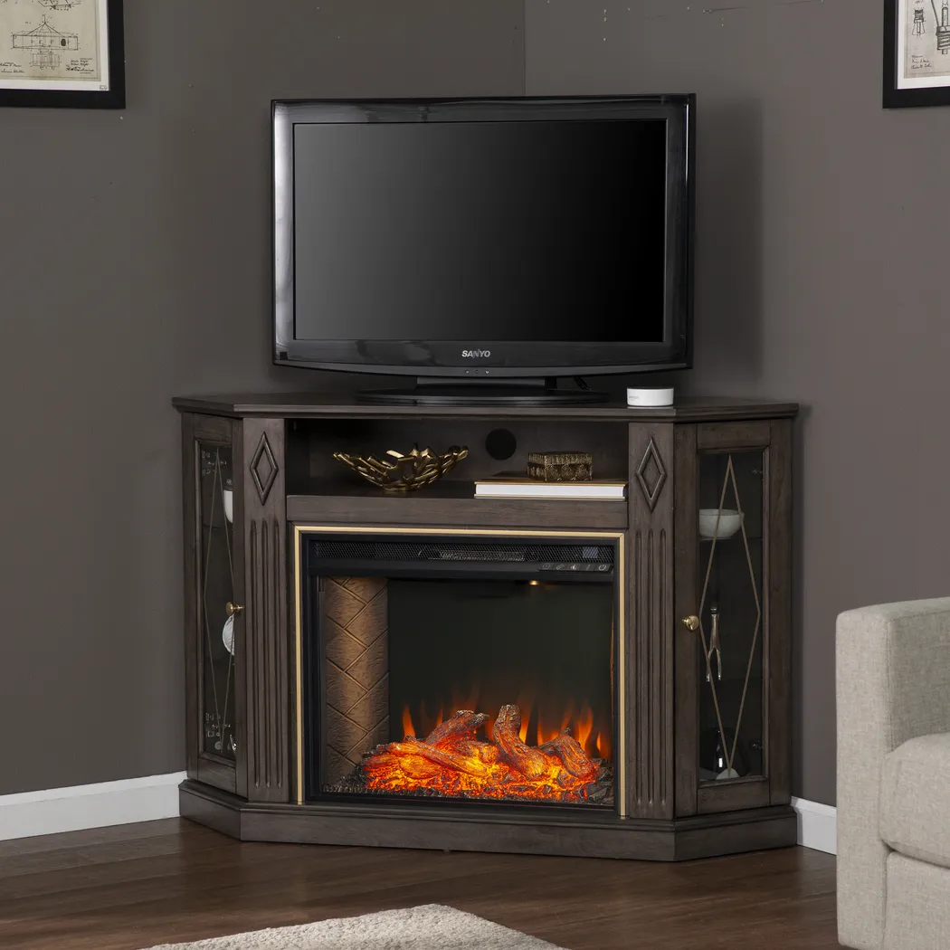 Brockdell III Brown 47 in. Console, With Smart Electric Fireplace - Image 7
