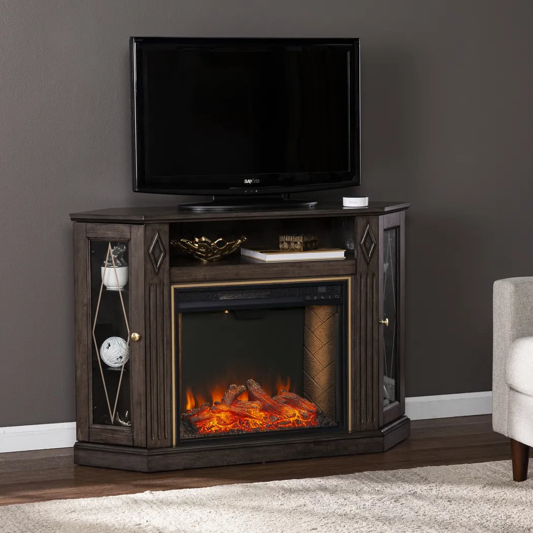 Brockdell III Brown 47 in. Console, With Smart Electric Fireplace - Image 8