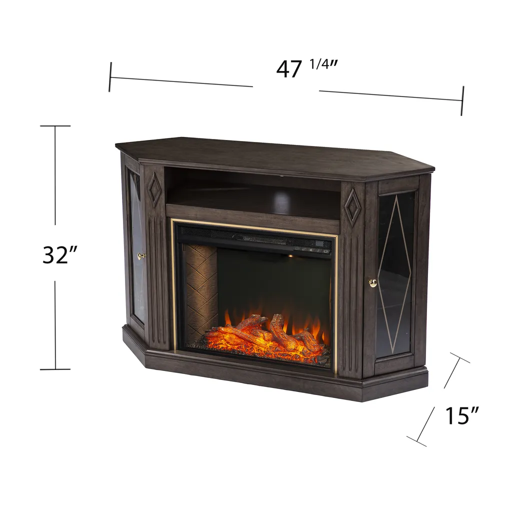 Brockdell III Brown 47 in. Console, With Smart Electric Fireplace - Image 9