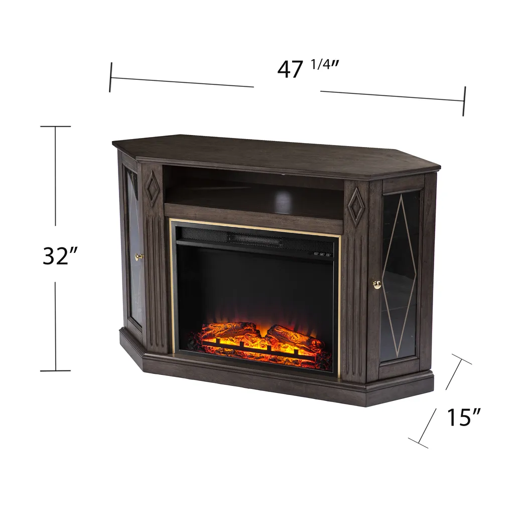 Brockdell V Brown 48 in. Console with Electric Fireplace - Image 11