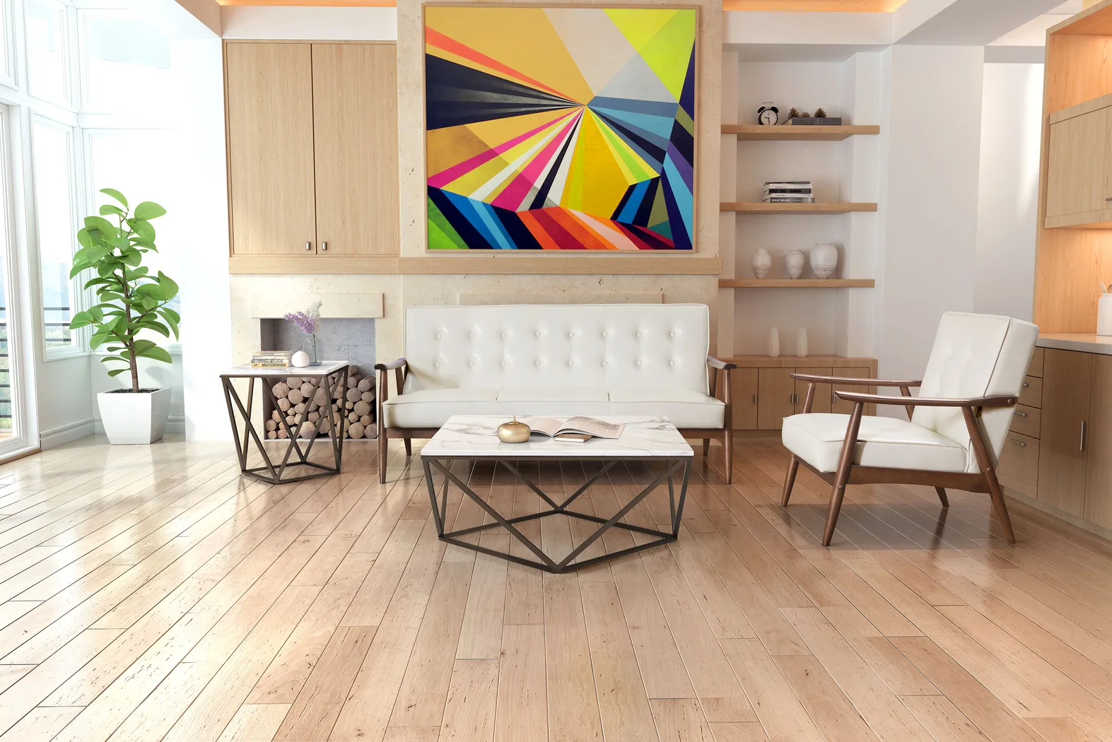 Brockman Way White End Table - Thumbnail - Image 2