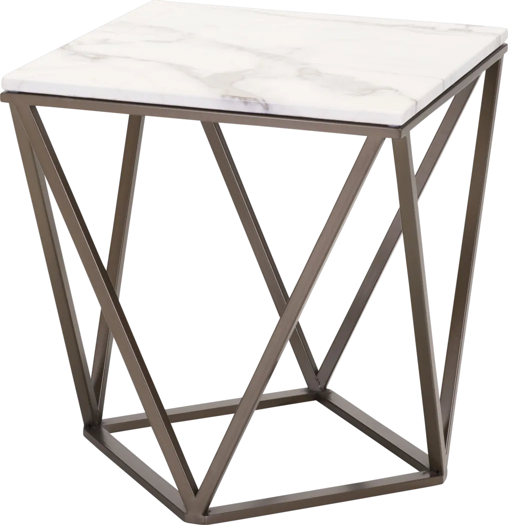 Brockman Way White End Table - Thumbnail - Image 1