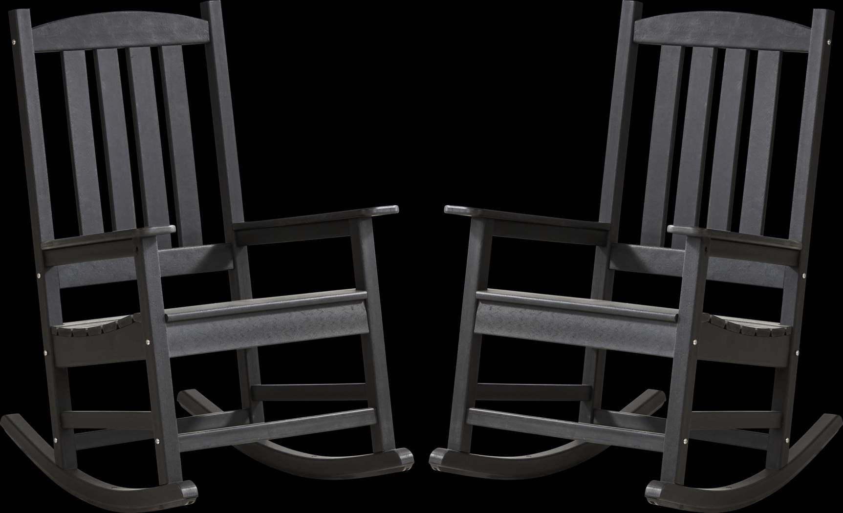 Brocky Black Outdoor Rocking Chair, Set of Two - Thumbnail - Image 1