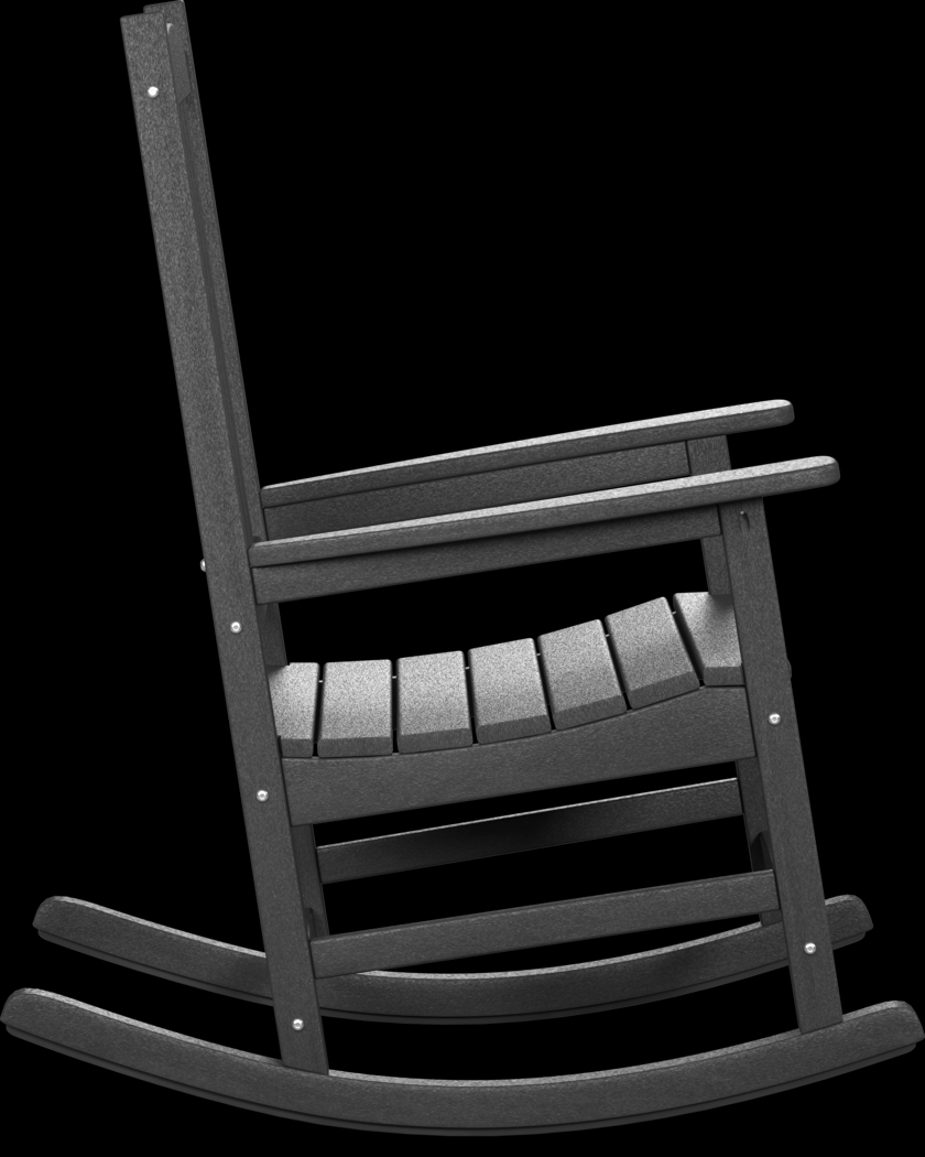Brocky Black Outdoor Rocking Chair - Thumbnail - Image 4
