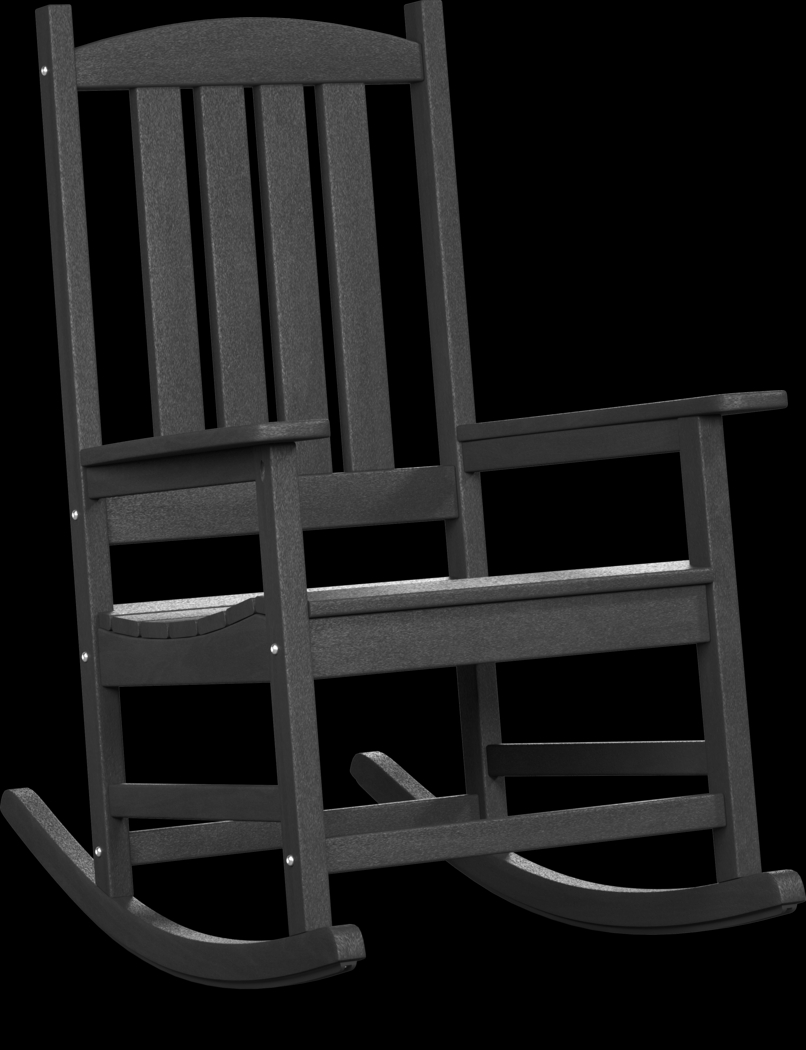 Brocky Black Outdoor Rocking Chair - Thumbnail - Image 1