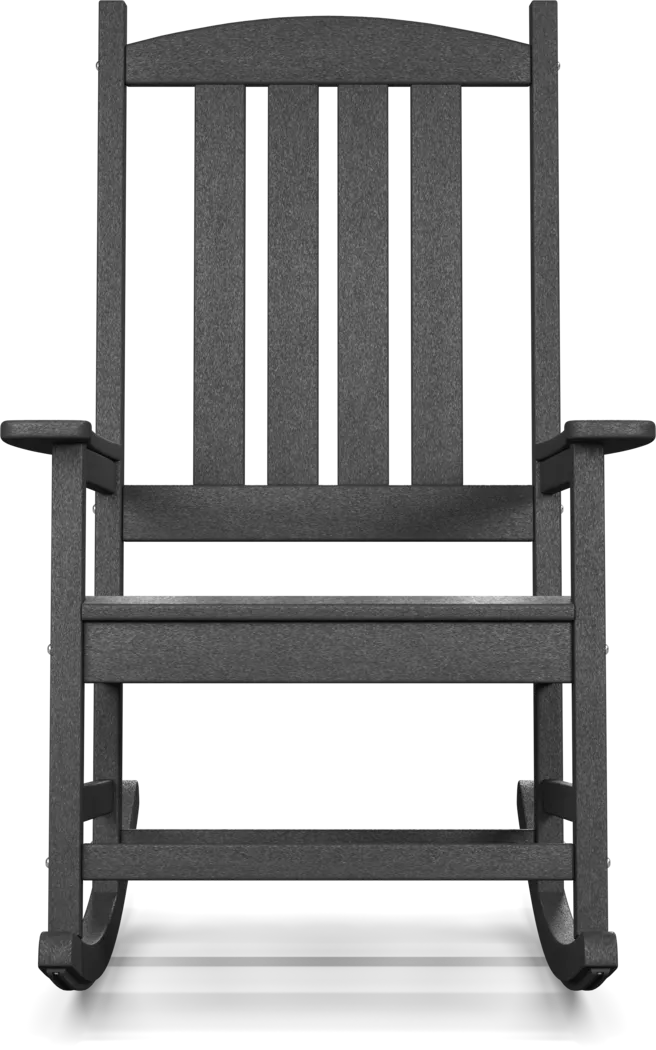 Brocky Black Outdoor Rocking Chair - Thumbnail - Image 2
